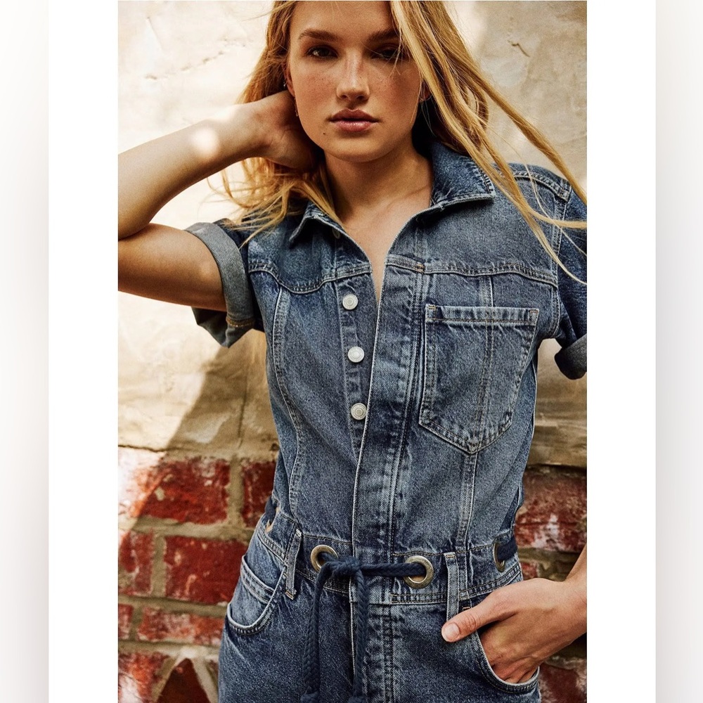 Free People Denim Jumpsuit